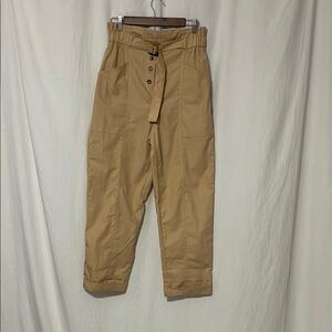 Zara Beige High-Waisted Pants